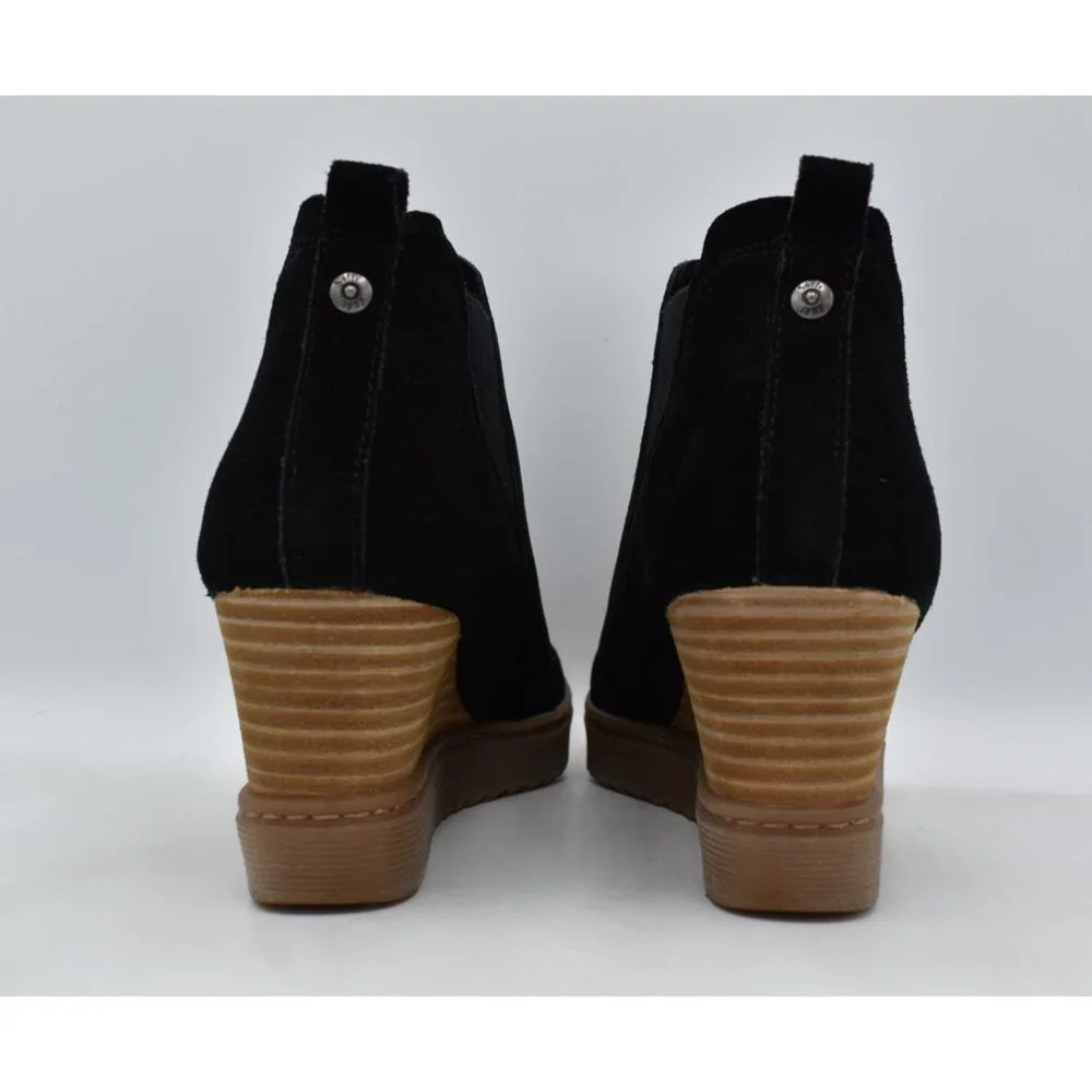 Sofft Womens Size 11 Samaya‎ Black Suede Wedge Booties Boots Shoes